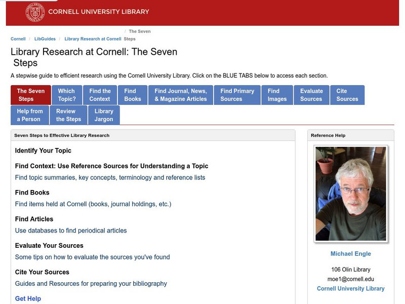 Cornell University: Library: Library Research at Cornell: The Seven Steps Handout Cornell University: Library: Library Research at Cornell: The Seven Steps Handout