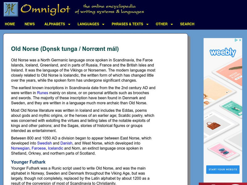 Omniglot: Old Norse Website Omniglot: Old Norse Website
