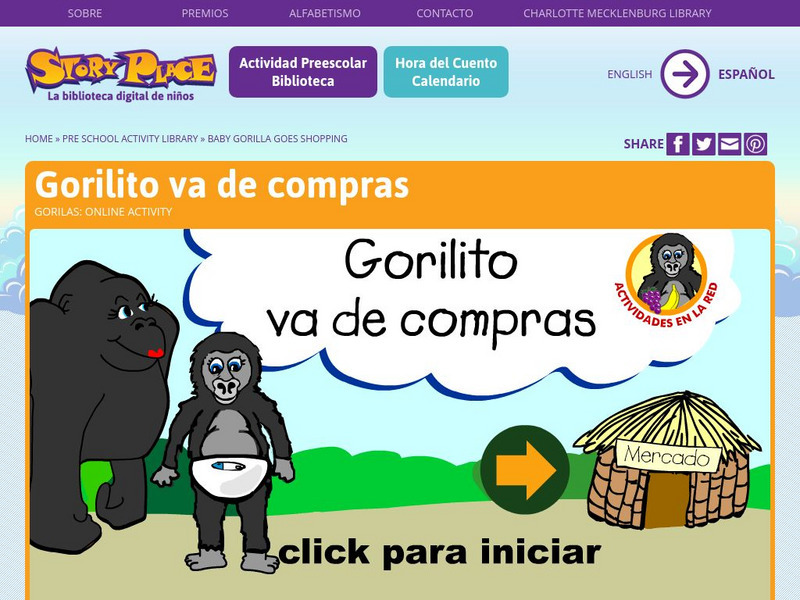 Biblioteca Pre Escolar: Gorilito Va De Compra Interactive