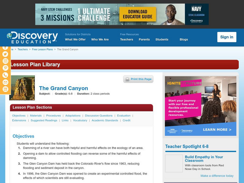 Discovery Education: The Grand Canyon Lesson Plan Discovery Education: The Grand Canyon Lesson Plan