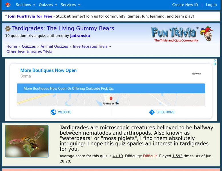 Fun Trivia: Tardigrades: The Living Gummy Bears Quiz Unknown Type Fun Trivia: Tardigrades: The Living Gummy Bears Quiz Unknown Type