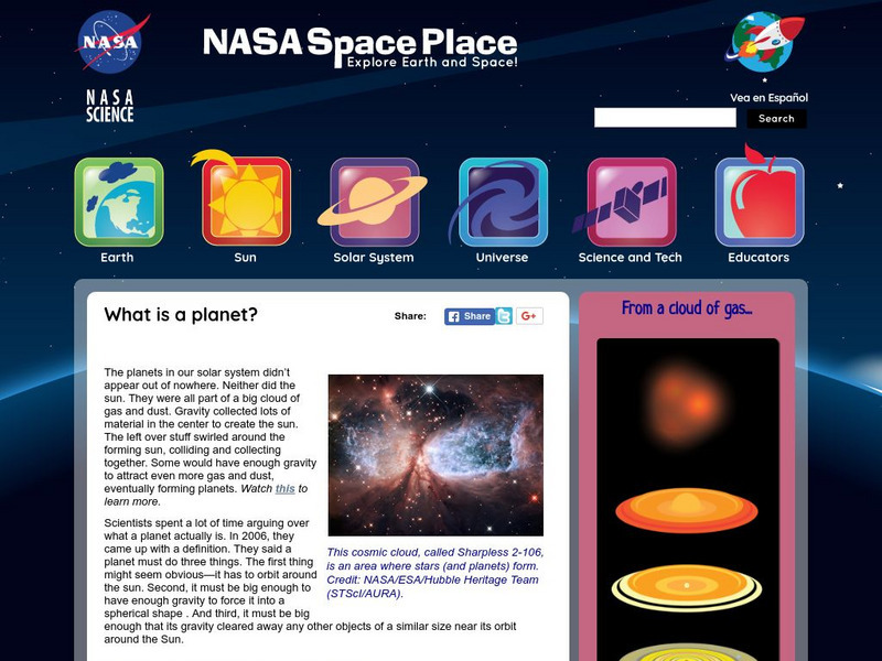 Nasa: Space Place: What Is a Planet? Handout Nasa: Space Place: What Is a Planet? Handout