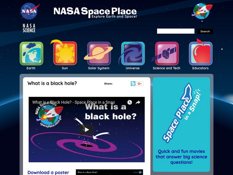 Nasa: Space Place: Space Place in a Snap: What Is a Black Hole? Instructional Video