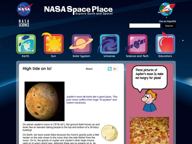 Nasa: Space Place: High Tide on Io! Handout Nasa: Space Place: High Tide on Io! Handout