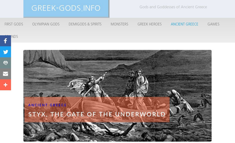 Greek Gods: Ancient Greece: Styx Handout Greek Gods: Ancient Greece: Styx Handout