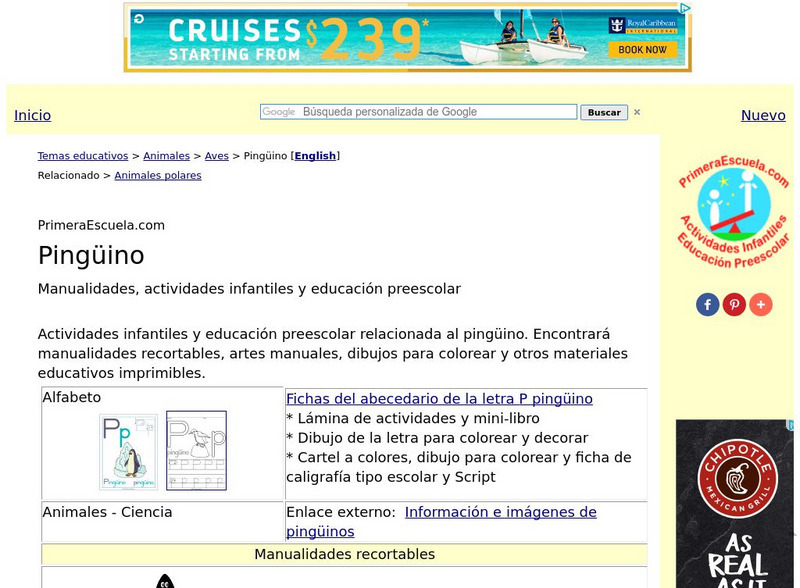 Primera Escuela: Pinguino Activity Primera Escuela: Pinguino Activity