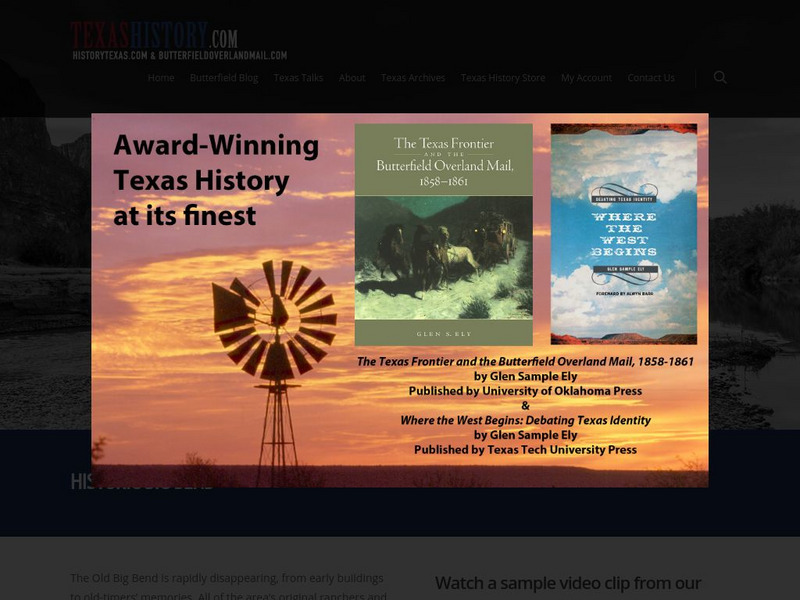 Texas history.com: Big Bend Spotlight Handout Texas history.com: Big Bend Spotlight Handout