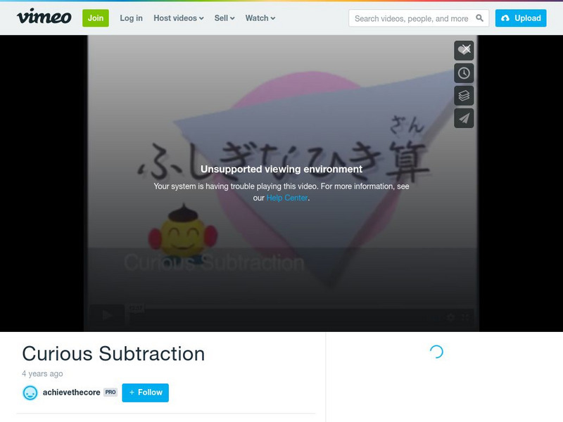 Achieve the Core: Curious Subtraction Instructional Video Achieve the Core: Curious Subtraction Instructional Video