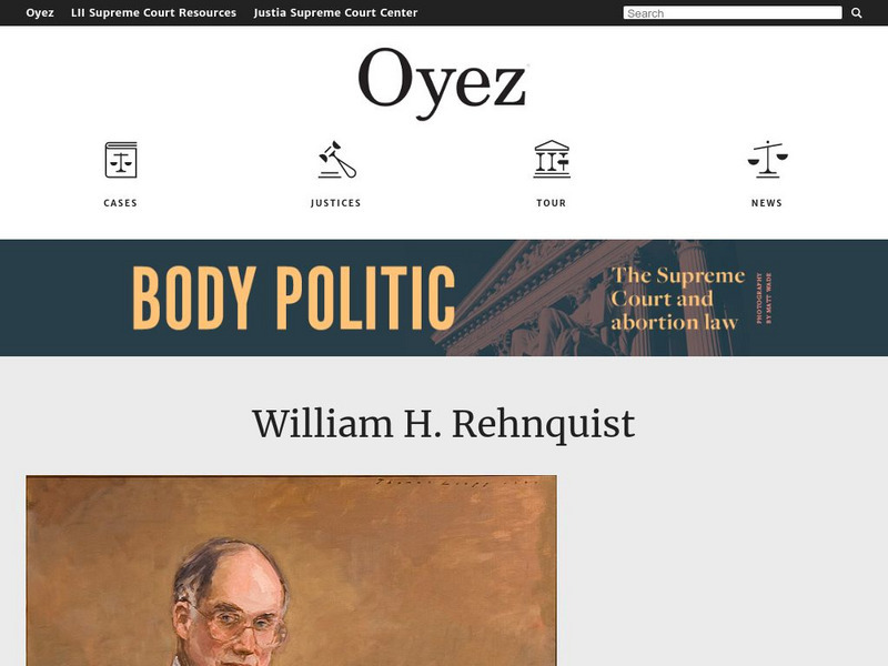 Oyez Project: William H. Rehnquist Handout Oyez Project: William H. Rehnquist Handout