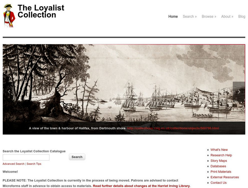 Loyalist Collection at the University of New Brunswick Website Loyalist Collection at the University of New Brunswick Website