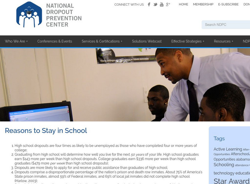 Dropout Prevention: Reasons to Stay in School Website