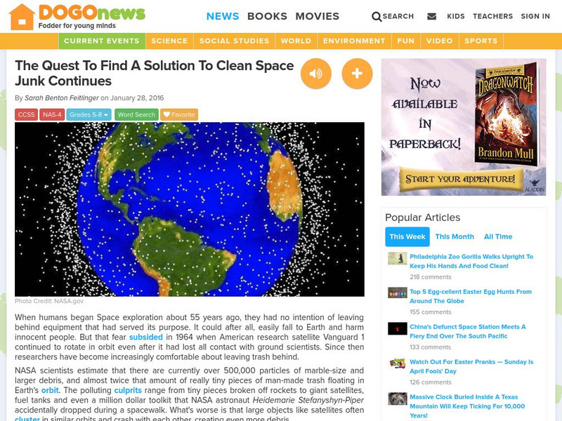 Dogo News: Quest to Find a Solution to Clean Space Junk Article Dogo News: Quest to Find a Solution to Clean Space Junk Article