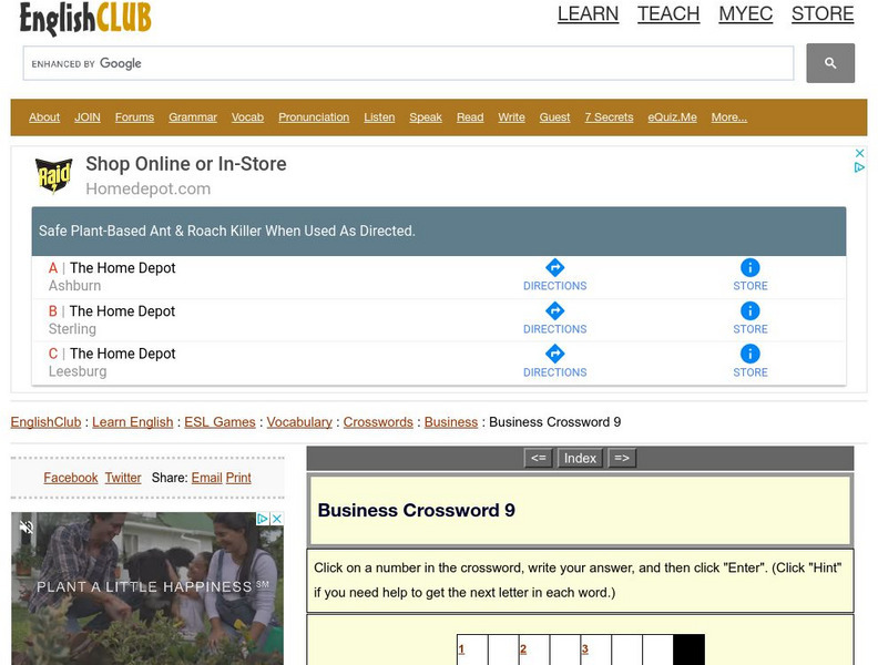 English Club: Business Crossword 9 Activity English Club: Business Crossword 9 Activity