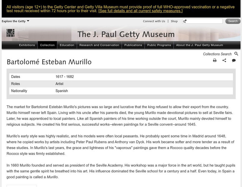 J. Paul Getty Museum: Bartolome Esteban Murillo Article J. Paul Getty Museum: Bartolome Esteban Murillo Article