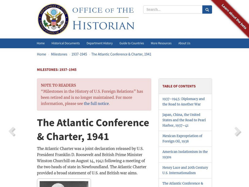 U.s. Department of State: Atlantic Charter Website U.s. Department of State: Atlantic Charter Website