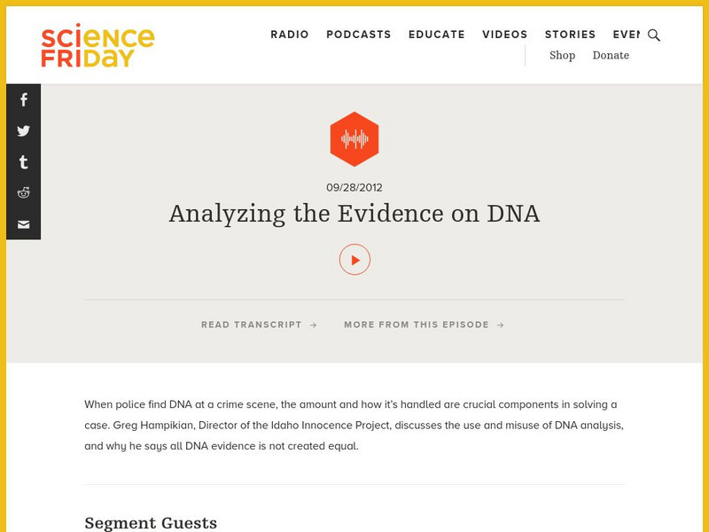 Science Friday: Analyzing the Evidence on Dna Audio
