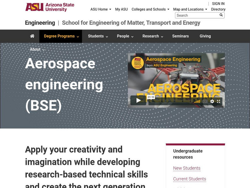Arizona State Universtiy: Aerospace Engineering Website Arizona State Universtiy: Aerospace Engineering Website