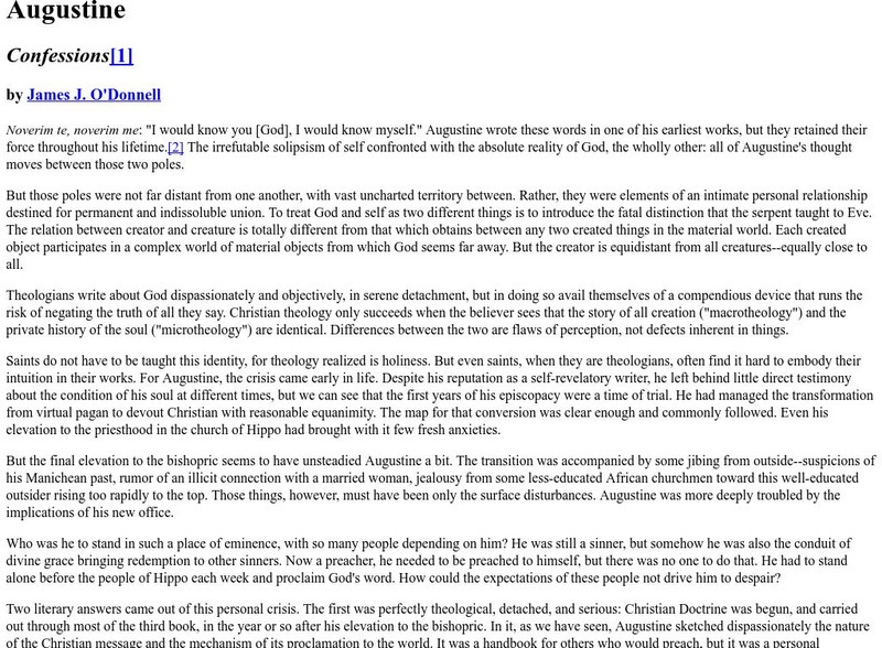 The Confessions of St. Augustine Website