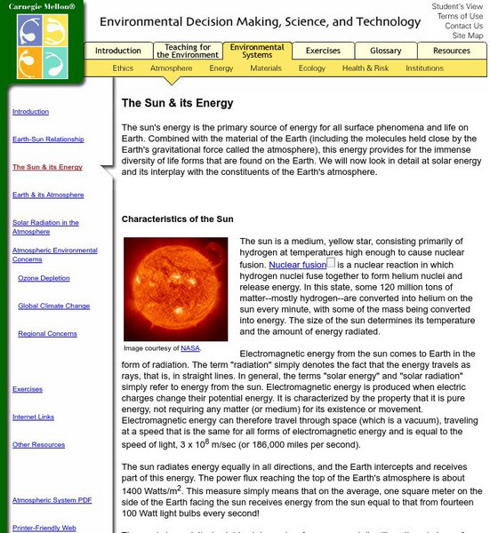 Telstar: The Sun and Its Energy Article Telstar: The Sun and Its Energy Article