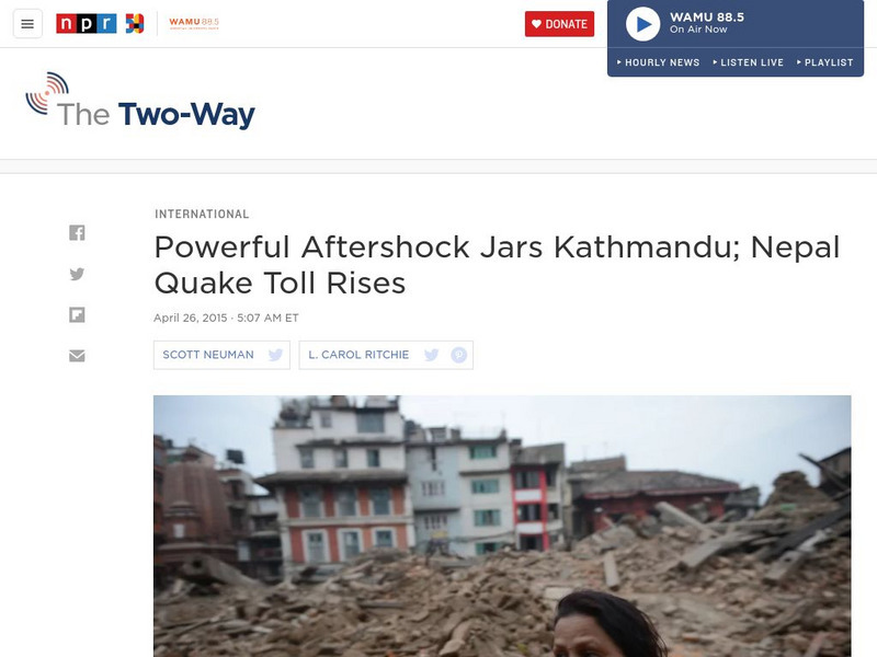 Npr: Powerful Aftershock Jars Kathmandu Article Npr: Powerful Aftershock Jars Kathmandu Article