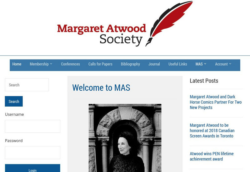 Margaret Atwood Society Website Margaret Atwood Society Website