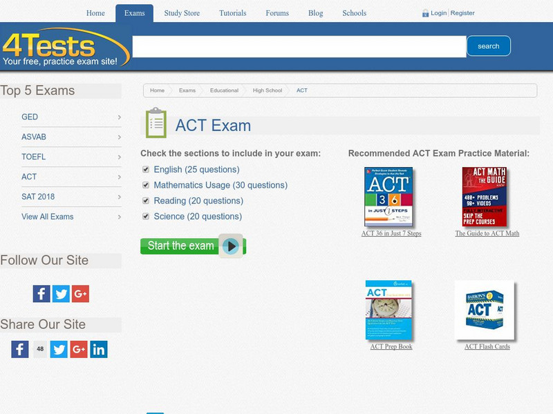 4 Tests: Your Online Practice Test Site Website 4 Tests: Your Online Practice Test Site Website