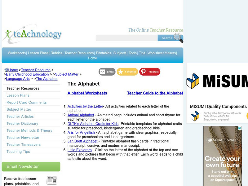 Teachnology: Teacher Guide to the Alphabet Unknown Type Teachnology: Teacher Guide to the Alphabet Unknown Type