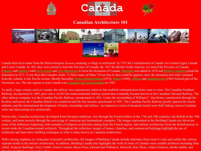 Canadian Architecture 101 Graphic Canadian Architecture 101 Graphic