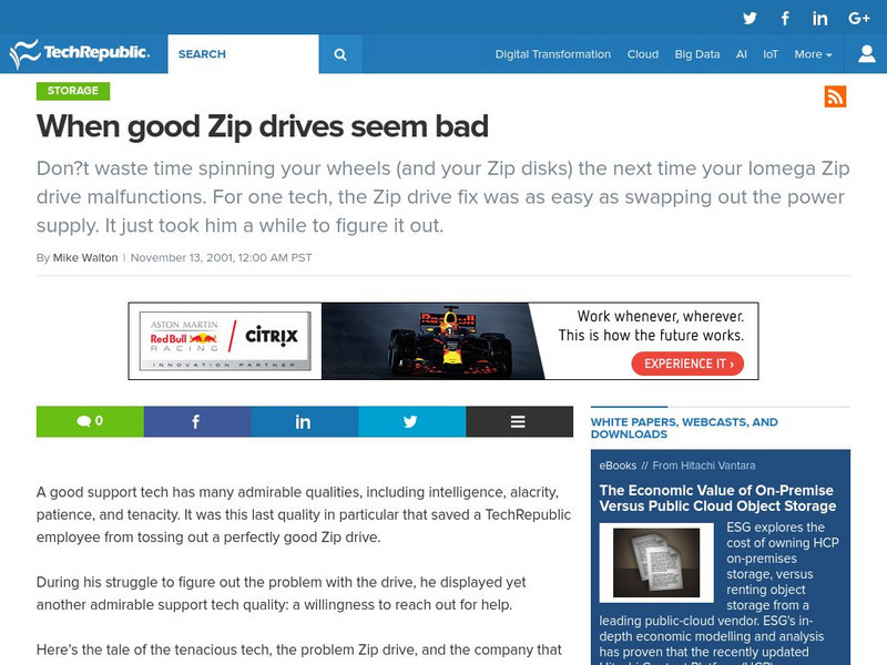 Tech Republic: When Good Zip Drives Seem Bad Website