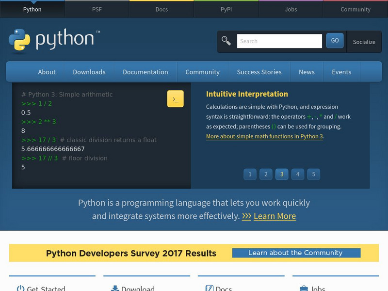 Python Programming Language Website for 9th - 10th Grade | Lesson Planet