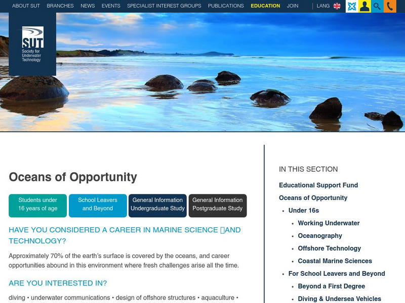 Sut: Careers in Underwater Technology Website Sut: Careers in Underwater Technology Website