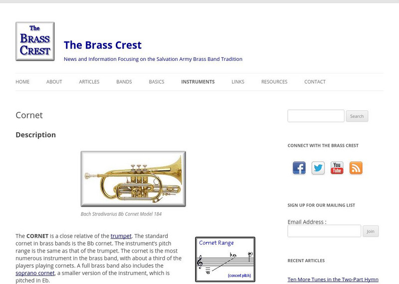 The Brass Crest Cornet Website