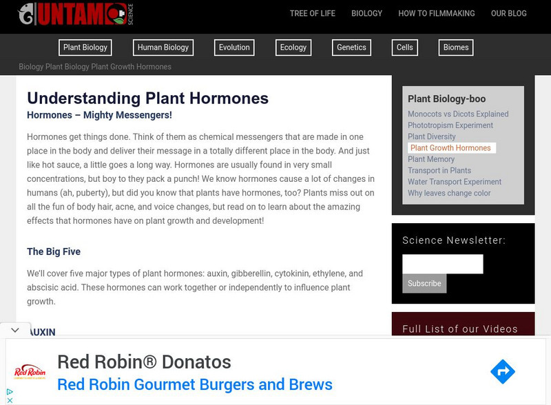 Untamed Science: Biology: Plant Biology: Plant Growth Hormones Instructional Video Untamed Science: Biology: Plant Biology: Plant Growth Hormones Instructional Video
