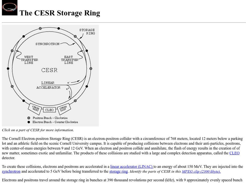 Cornell University: The Cesr Storage Ring Handout Cornell University: The Cesr Storage Ring Handout