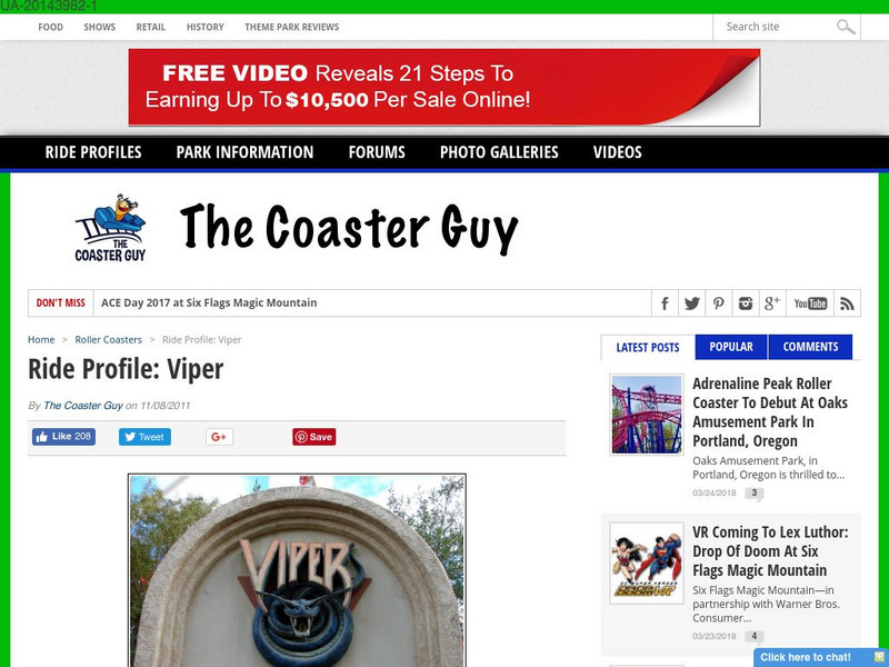 The Coaster Guy: Six Flags: The Viper Website The Coaster Guy: Six Flags: The Viper Website