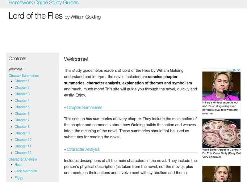 Homework Online: Lord of the Flies Unit Plan Homework Online: Lord of the Flies Unit Plan
