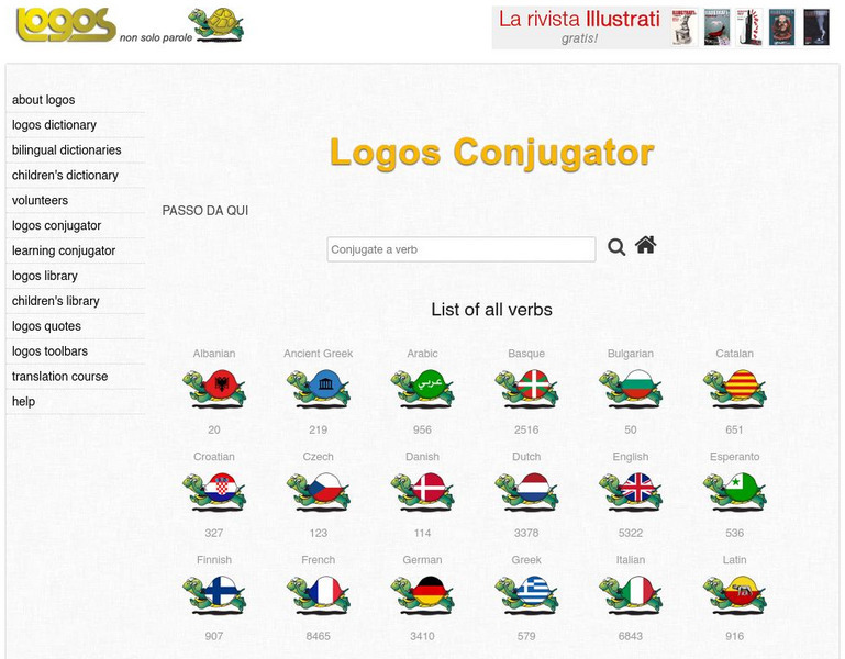 Logos Group: Universal Conjugator of Verbs Website