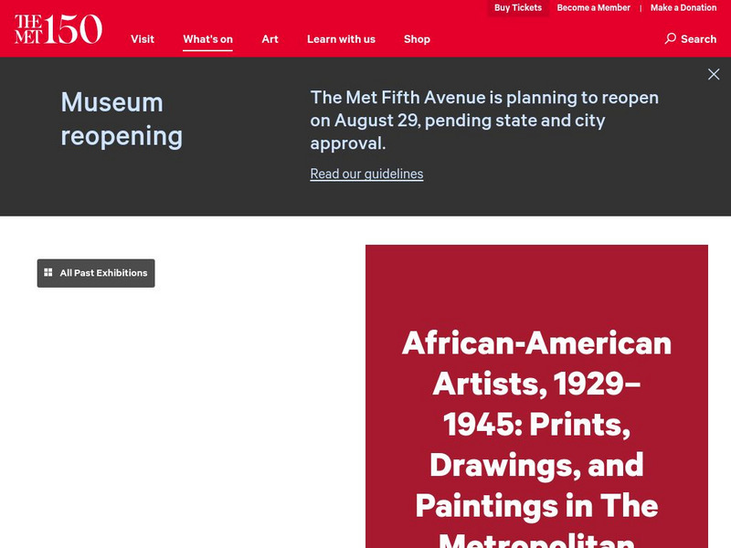 Metropolitan Museum of Art: African American Artists, 1929?1945 Article