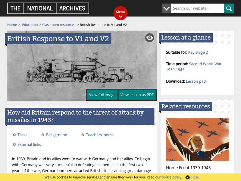 National Archives Learning Curve: British Response to V1and V2 Activity National Archives Learning Curve: British Response to V1and V2 Activity