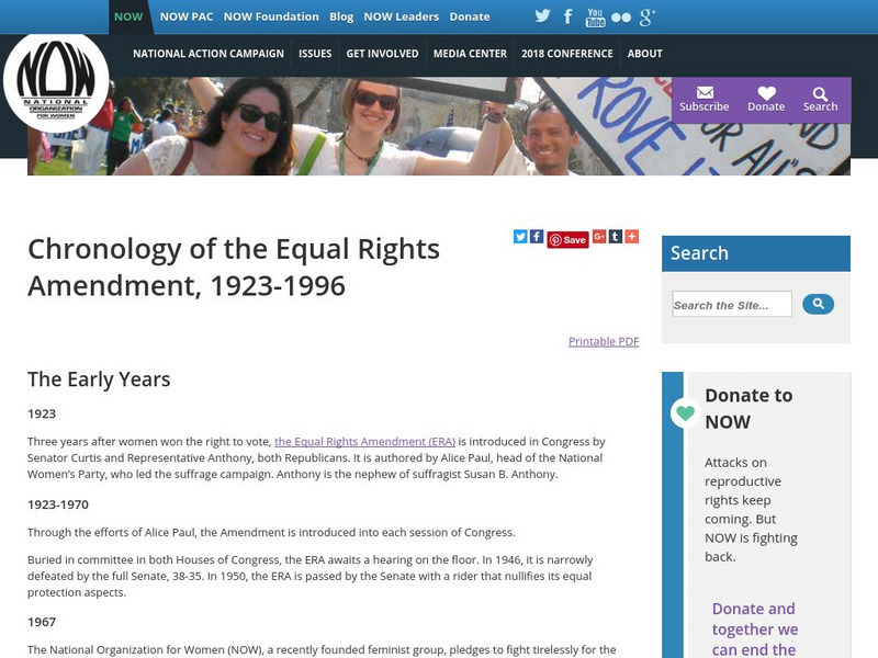Now: Chronology of the Equal Rights Amendment Website Now: Chronology of the Equal Rights Amendment Website