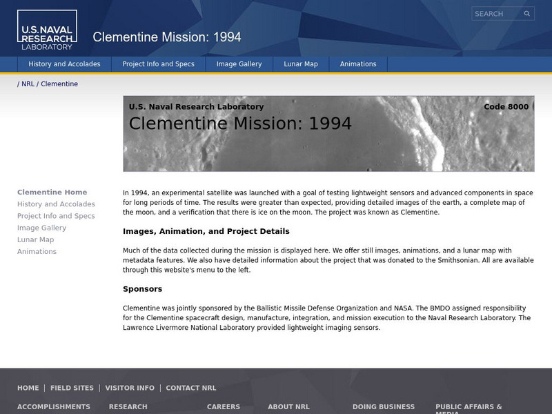 Naval Research Laboratory: Clementine Lunar Mission Activity