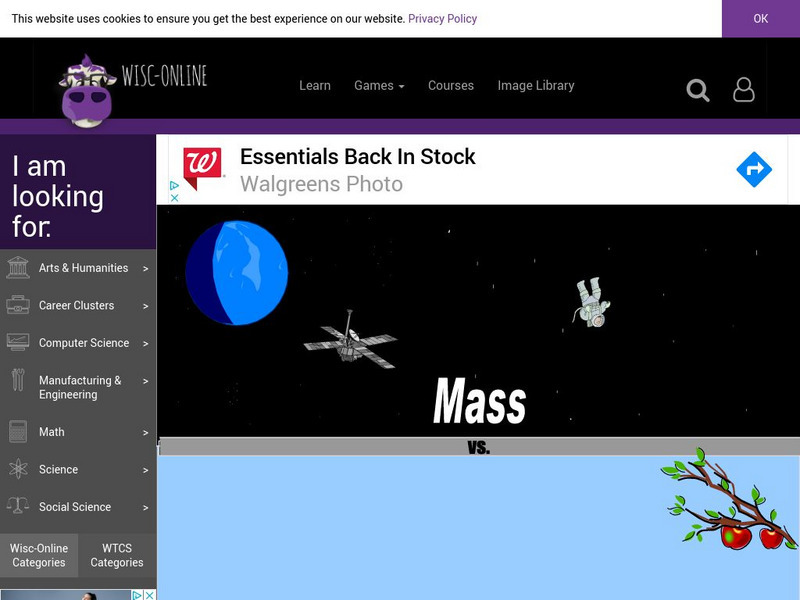Wisc Online: Mass vs. Weight PPT Wisc Online: Mass vs. Weight PPT