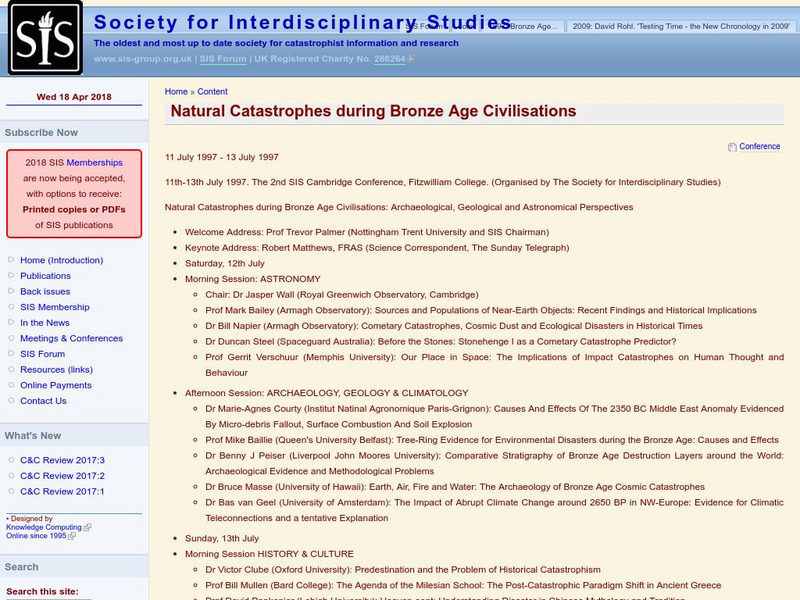 Knowledge Computing: Natural Catastrophes During Bronze Age Civilizations Professional Doc Knowledge Computing: Natural Catastrophes During Bronze Age Civilizations Professional Doc