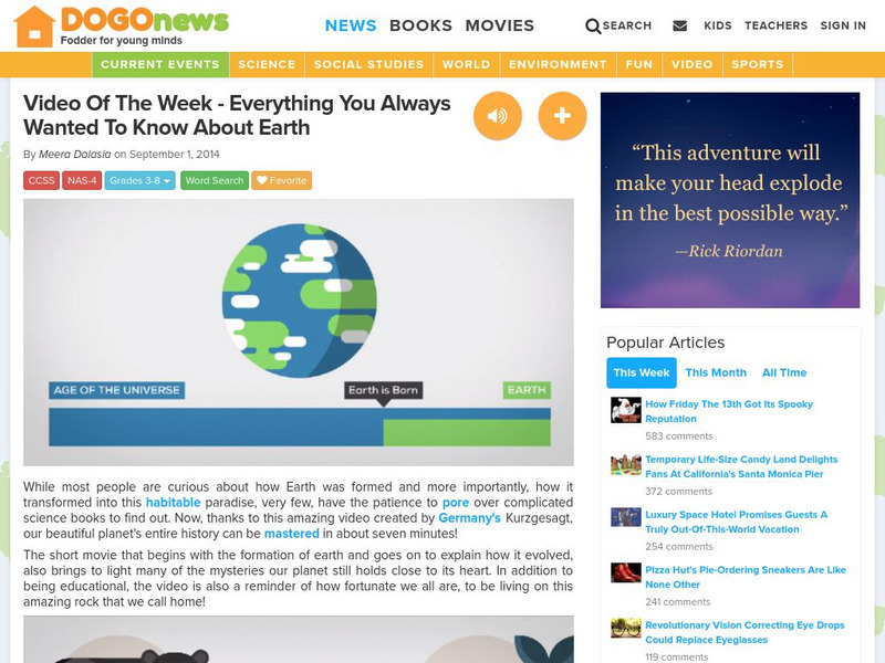 Dogo News: Week of 9 1 14: Everything You Always Wanted to Know About Earth Article