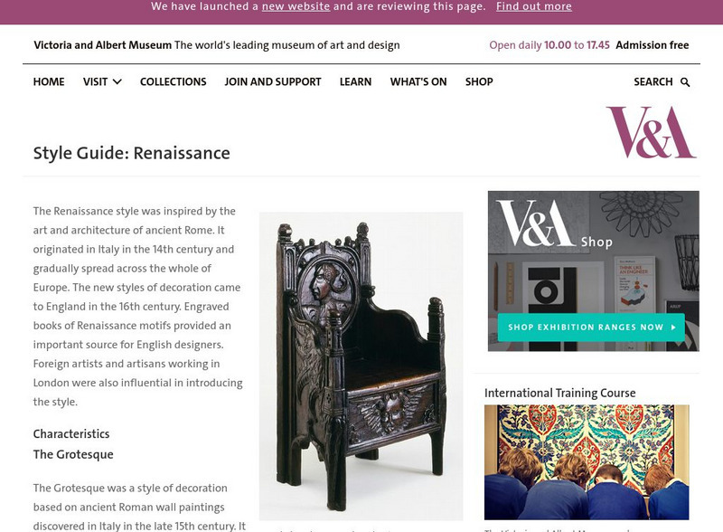 Victoria and Albert Museum: Style Guide: Renaissance Article Victoria and Albert Museum: Style Guide: Renaissance Article