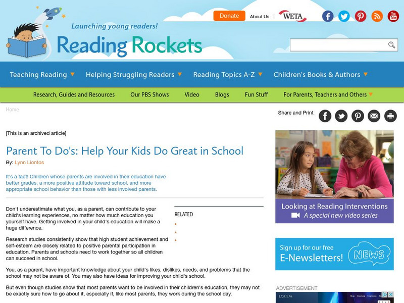 Reading Rockets: Help Your Kids Do Great in School Website Reading Rockets: Help Your Kids Do Great in School Website