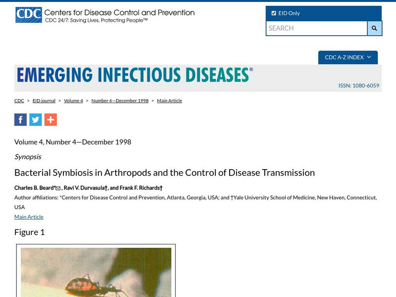 Centers for Disease Control: Disease Transmission by Arthropods Graphic Centers for Disease Control: Disease Transmission by Arthropods Graphic