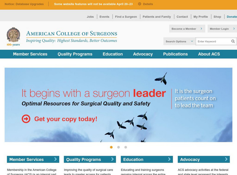 American College of Surgeons Website American College of Surgeons Website