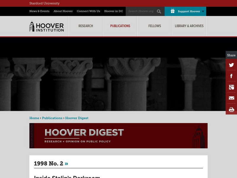 Hoover Digest: Inside Stalin's Darkroom Website Hoover Digest: Inside Stalin's Darkroom Website