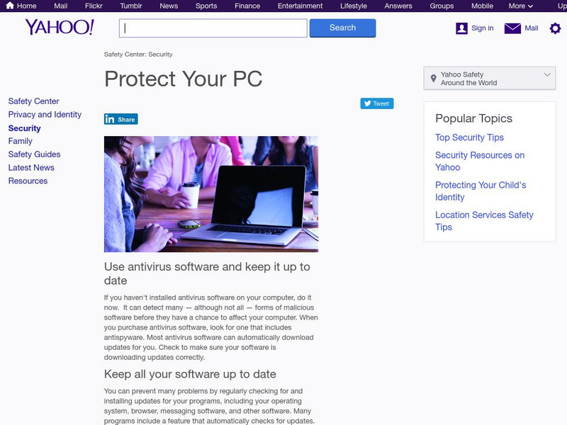 Yahoo!: Security Center Protect Your Pc Website Yahoo!: Security Center Protect Your Pc Website
